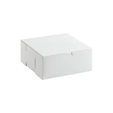 9 x 9 x 5 White Cake & Bakery  Box, 1-Piece, Lock Corner.jpg
