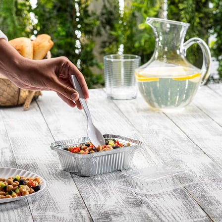 1 lb. Oblong Foil Take-Out Container - 500/Case