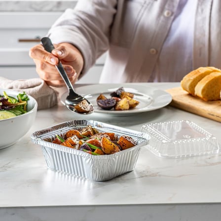 1 lb. Oblong Foil Take-Out Container - 500/Case