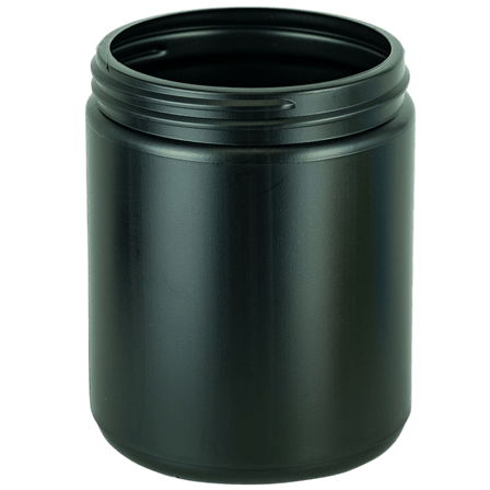BLACK 20oz HDPE Plastic Jar 89/400(180/case)