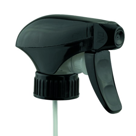 Black PP Trigger Sprayer 28-400 with On/Off, 1.3cc output and 9.5(400/cs)