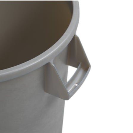 Closeup of 44 gallon gray round trash can handle.jpg
