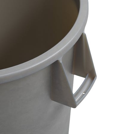 Closeup of 55 gallon gray round trash can handle.jpg