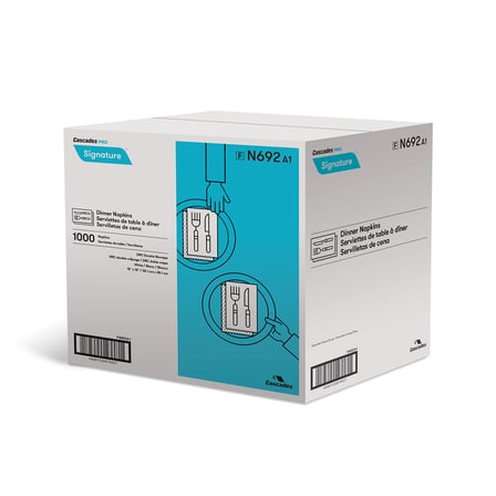 Box of Cascades PRO Select 15 by 15 inches White Dinner Napkins, 1-Ply,.jpg