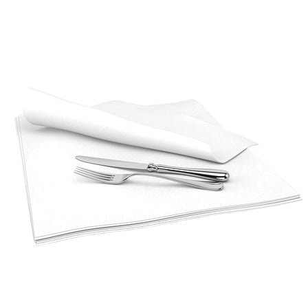Cascades PRO Select 15 by 15 inches White Dinner Napkins with Fork & knife.jpg