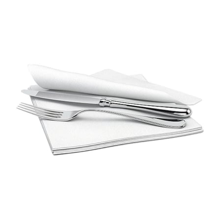 Cascades PRO Signature White Airlaid Dinner Napkins with Cutlery, 1-Ply, 15 by 16 Inches.jpg