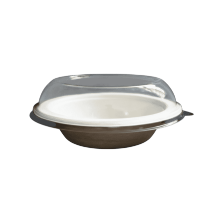Clear PET plastic dome lids for 16 oz sugarcane bagasse bowl.png