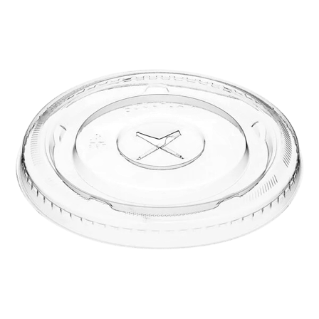 Clear Plastic Cup Flat Lid with Straw Slot