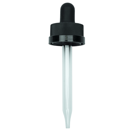 CRC (Child Resistant Closure) Dropper - Black - 65mm 18-400 (1400/cs)