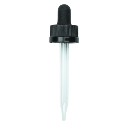 CRC (Child Resistant Closure) Dropper - Black - 77mm 18-400(1400/case)
