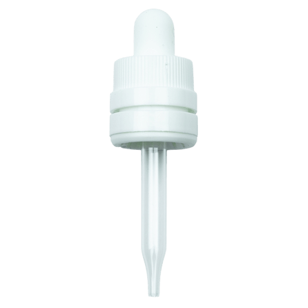CRC/TE (Child Resistant Closure/Tamper Evident) Super Dropper - White - 65mm 18-415(1400/case)