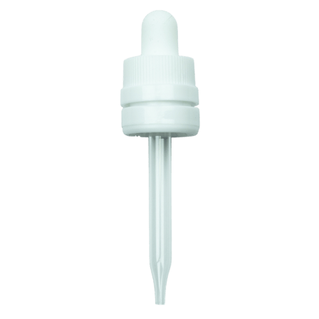CRC/TE (Child Resistant Closure/Tamper Evident) Super Dropper - White - 77mm 18-415(1400/case)