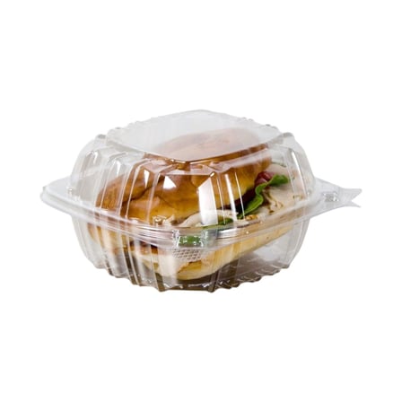 Dart 6 x 5 34 x 3 Clear Hinged Plastic Take-Out Container