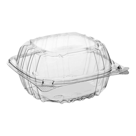 Dart 6 x 5 34 x 3 Clear Hinged Plastic Take-Out Container