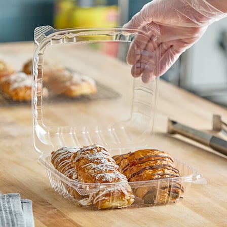 Dart 8 14 x 8 14 x 3 Clear Hinged Plastic Take-Out Container