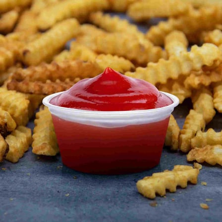 Dart Conex Complements Clear PP Plastic Portion Cup With Fries & Sauce, 3.25 oz.jpg