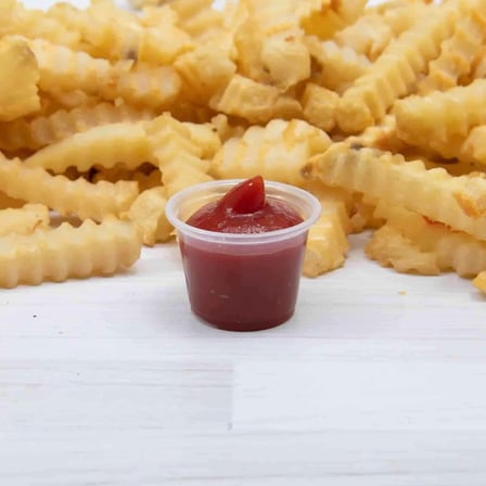 Dart Conex Complements Clear PP Plastic Portion Cup With Fries & Sauce, 4 oz.jpg