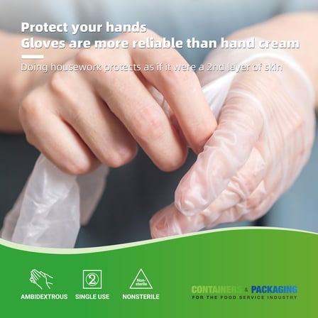 Clear Disposable TPE Food Service Gloves (Medium)- 2000/Case
