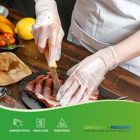 Clear Disposable TPE Food Service Gloves (Medium)- 2000/Case
