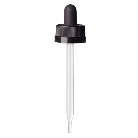 18-400 Black CRC Dropper with 91 mm Glass Pipette - (1000/Case)