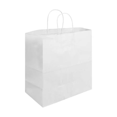 Duro dubl life 16 X 6 X 12 White paper shopping bag with handles.jpg