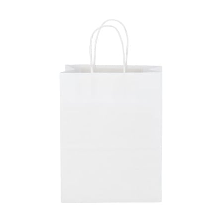 Duro 8 x 4 x 10 white paper shopping bag with handles, Tempo 84598.jpg