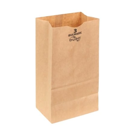 Duro bulwark 3 lb. Extra heavy duty natural kraft paper grocery bag.jpg