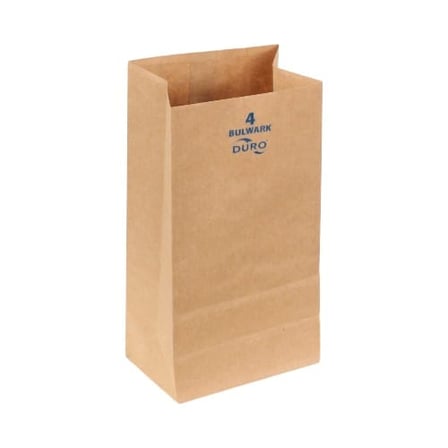 Duro bulwark 4 lb. Extra heavy duty natural kraft paper grocery bag.jpg
