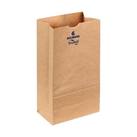 Duro bulwark 6 lb. Extra heavy duty natural kraft paper grocery bag.jpg