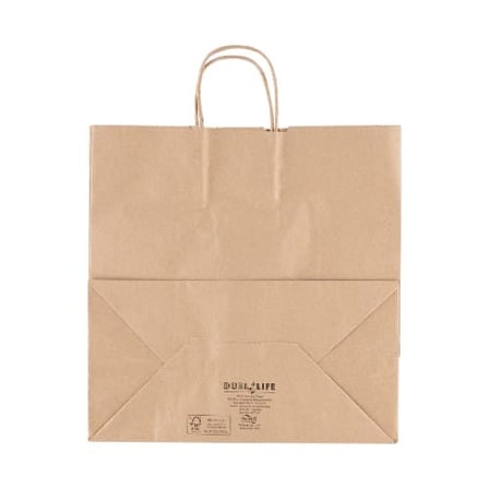 Duro dubl life 13 x 6 x 15 kraft paper shopping bag with handles, traveler 87127.jpg