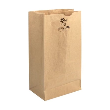 Duro dubl life 25 lb. short recycled kraft paper grocery bag.jpg