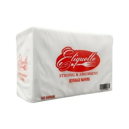 Etiquette 9 x 9 White Beverage Napkins, 1-Ply.jpg