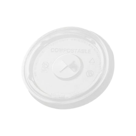 Fabri-Kal Greenware Compostable Clear PLA Plastic Lid with Straw Slot, Fits 12 to 14 Ounces.jpg