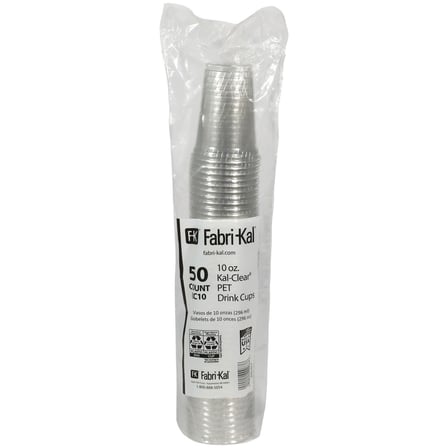 Pack of Fabri-Kal KC10 Kal-Clear 10 Ounce Clear PET Plastic Cold Cups.jpg