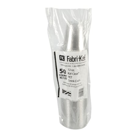 Pack of Fabri-Kal KC12SNT Kal-Clear 12 to 14 Ounces Clear PET Plastic Squat Cold Cup.jpg