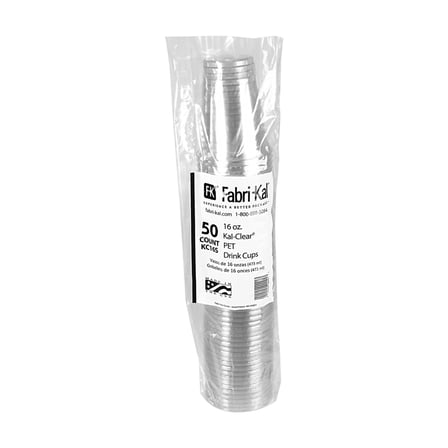 Pack of Fabri-Kal KC16S Kal-Clear 16 to 18 ounce Clear PET Plastic Squat Cold Cup.jpg