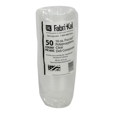 Pack of Fabri-Kal PK16S-C Pro-Kal 16 oz Clear PP Round Deli Container.jpg