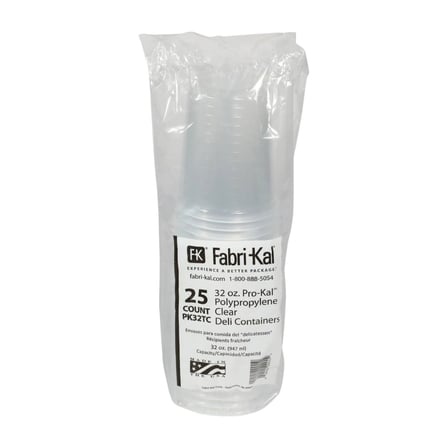 Pack of Fabri-Kal PK32T-C Pro-Kal 32 oz Clear PP Round Deli Container.jpg