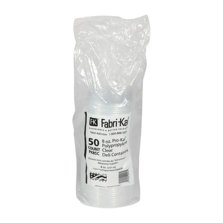 Pack of Fabri-Kal PK8S-C Pro-Kal 8 oz Clear PP Round Deli Container.jpg