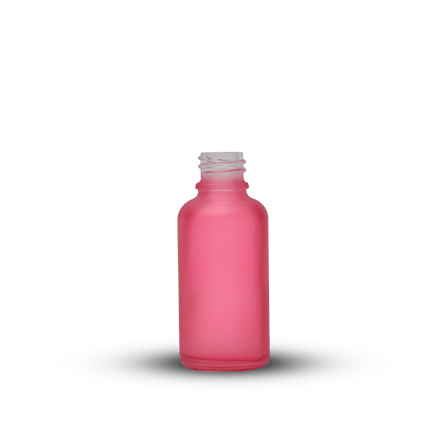 1 oz Frosted Rose Pink Glass Dropper Bottle