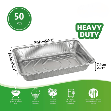 Heavy Duty Full Size Aluminum Foil Steam Table Pans Deep - (50/Case)