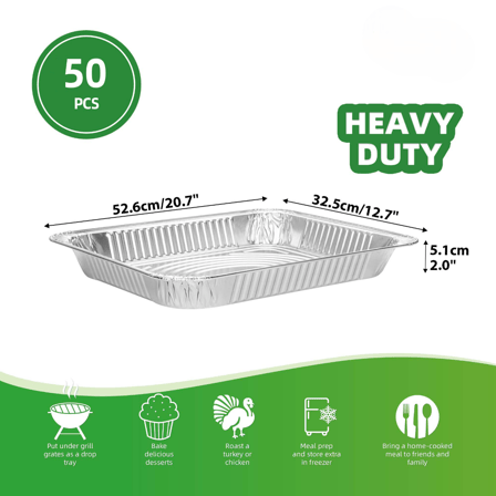 Heavy Duty Full Size Aluminum Foil Steam Table Pans Medium - (50/Case)