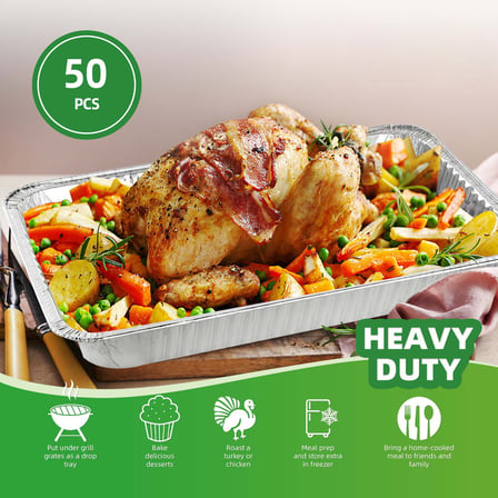 Heavy Duty Full Size Aluminum Foil Steam Table Pans Medium - (50/Case)