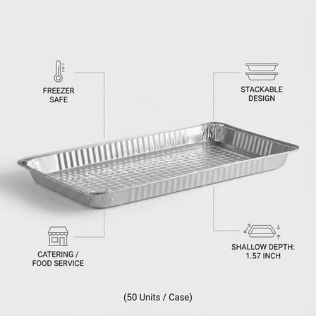 Full Size Standard-Duty Foil Steam Table Pan Shallow - (50/Case) product image