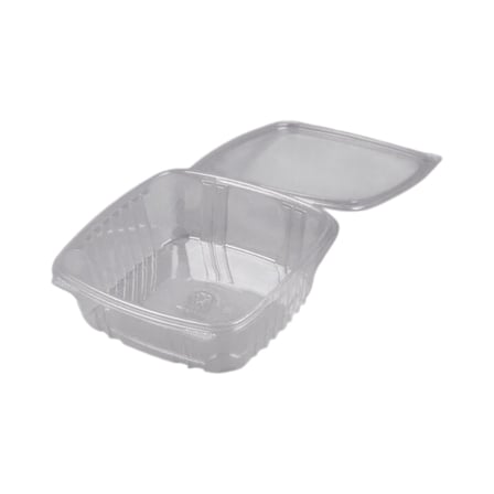 Empty Genpak Clear Rectangular Hinged Deli Container, 48 Ounces.jpg