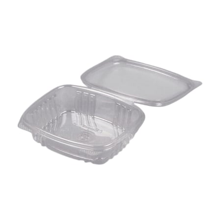 Empty Genpak Clear Rectangular Hinged Deli Container, 8 Ounces.jpg