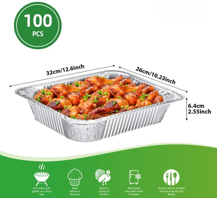 Heavy Duty Half Size Aluminum Foil Steam Table Pans Deep - (100/Case)