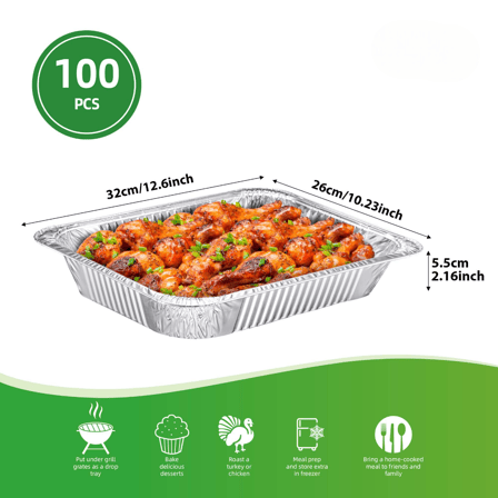Heavy Duty Half Size Aluminum Foil Steam Table Pans Medium - (100/Case)