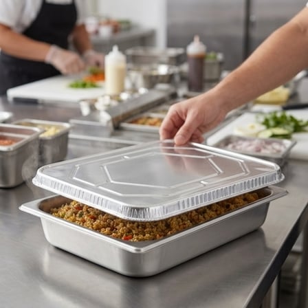 Half Size Foil Steam Table Pan Lid - (100/Case) product image