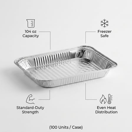 Half Size Standard-Duty Foil Steam Table Pan Shallow - (100/Case) product image